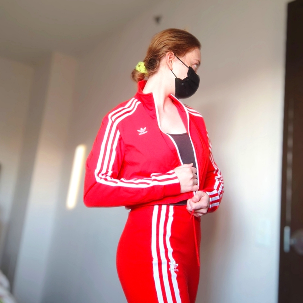 Cropped Red Adidas Tracksuit